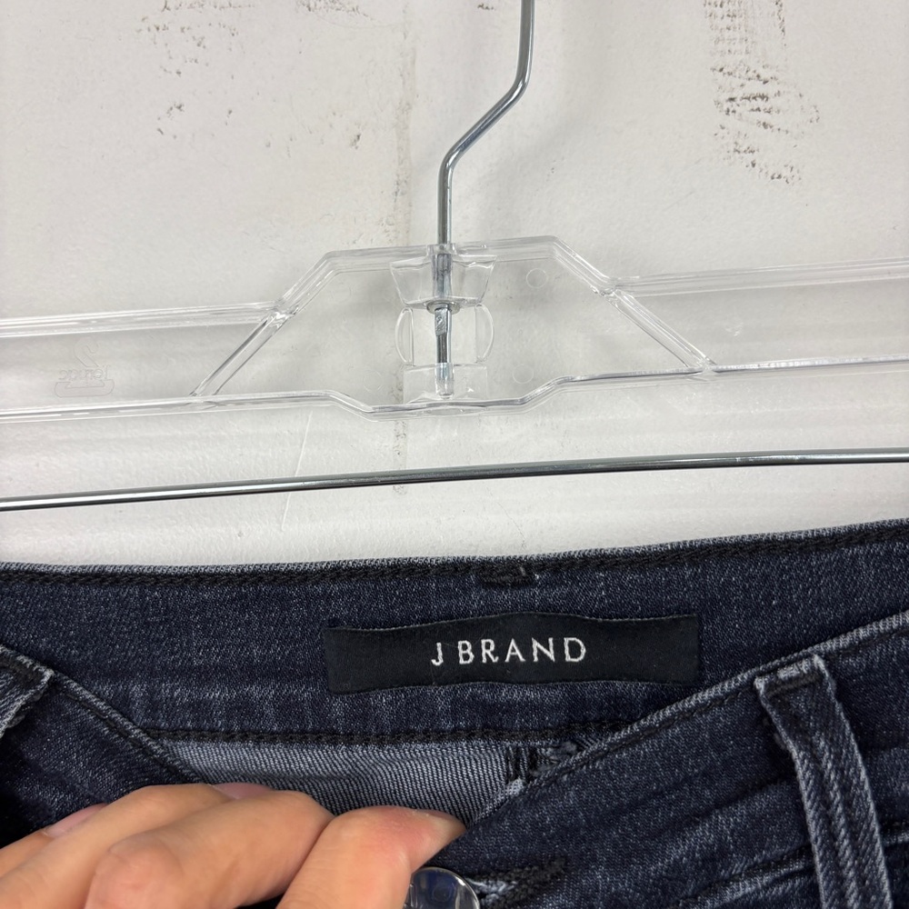 J Brand Capri Skinny Jeans Distressed Raw Hem Stretch Dark Wash Mid Rise Cropped - Picture 6 of 9